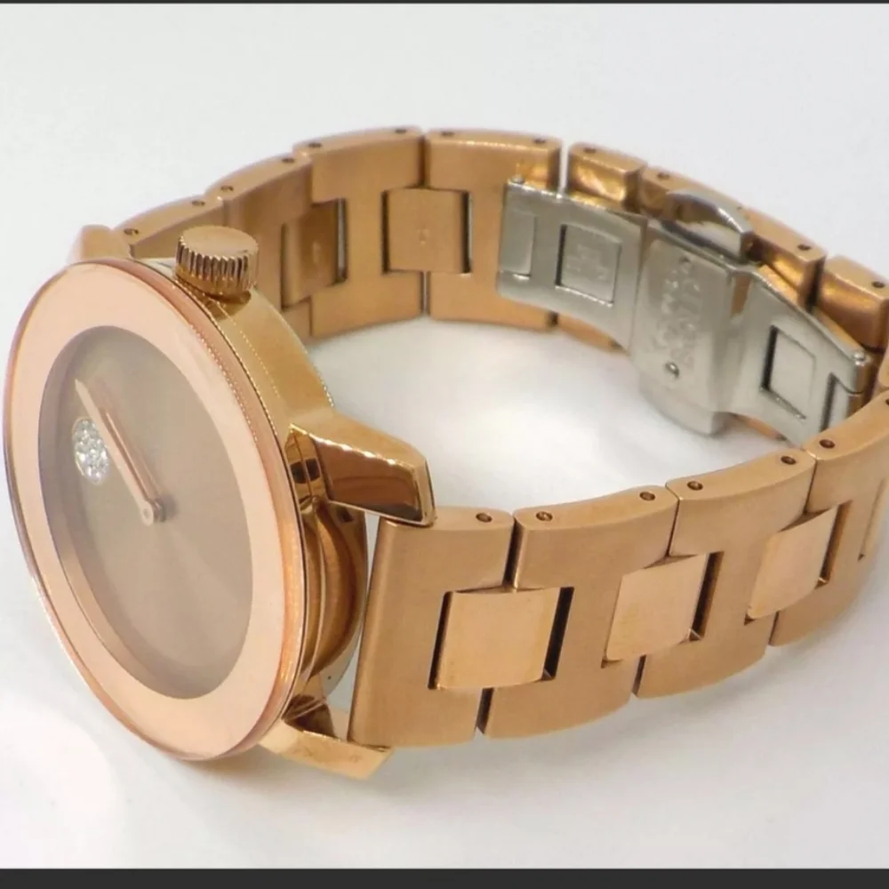 **SOLD** MOVADO BOLD 3600086 Rose Gold Stainless Steel Crystal Dot Ladies Watch - Picture 6 of 13